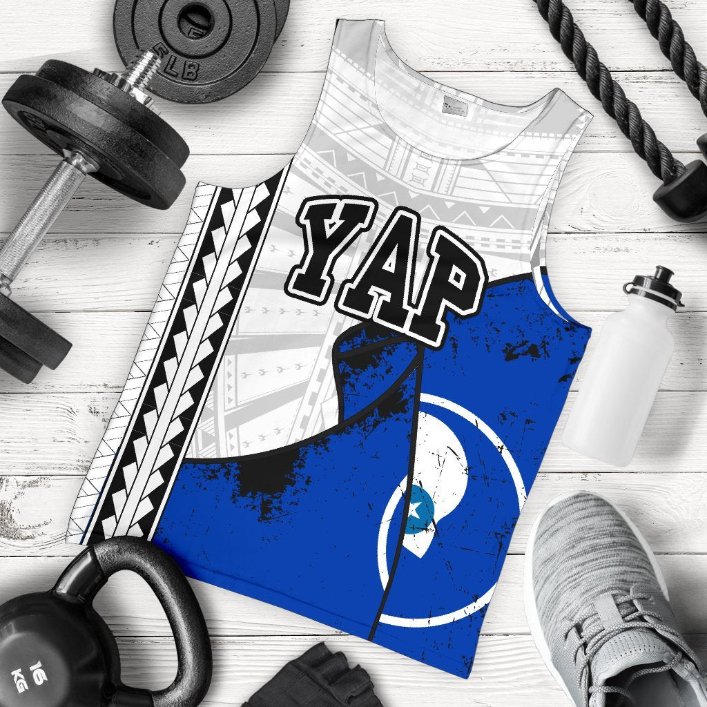 Yap Special Grunge Flag White Men's Tank Top A0 - Polynesian Pride