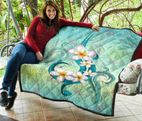 Hawaii Plumeria Premium Quilt - Polynesian Pride