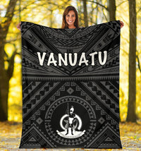 Vanuatu Premium Blanket - Vanuatu Seal With Polynesian Tattoo Style - Polynesian Pride