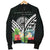 American Samoa Men's Bomber Jacket - Yap Coat of Arms & Polynesian Tropical Flowers White - Polynesian Pride