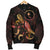 Chuuk Polynesian Men's Bomber Jacket - Turtle With Blooming Hibiscus Gold - Polynesian Pride