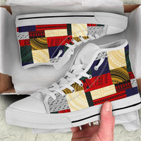 Polynesian High Top Shoes - Design Retro Patchwork - Polynesian Pride