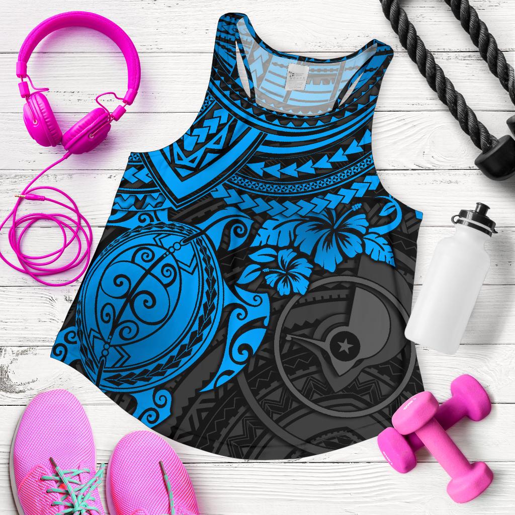 Yap Polynesian Racerback Tank (Women) - Blue Turtle Blue - Polynesian Pride