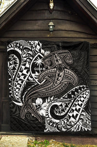 Guam Polynesian Premium Quilt - White Shark Polynesian Tattoo - Polynesian Pride