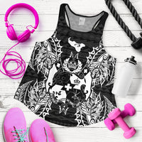 Tonga Polynesian Women Tank Top Map Black - Polynesian Pride