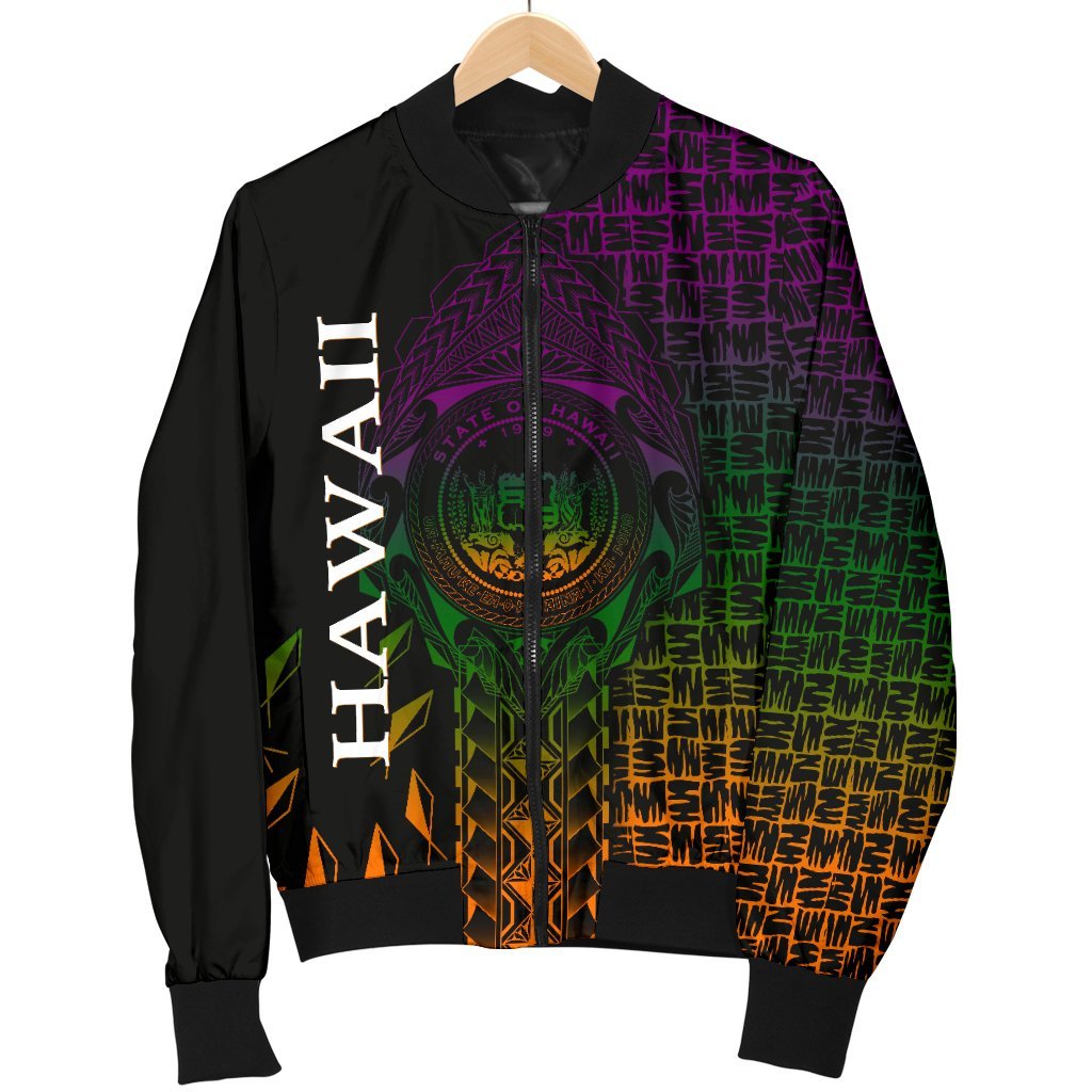 Hawaii Men's Bomber Jacket - Hawaii Seal Rocket Style - Polynesian Pride