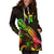 Kosrae Polynesian Hoodie Dress - Turtle With Blooming Hibiscus Reggae - Polynesian Pride