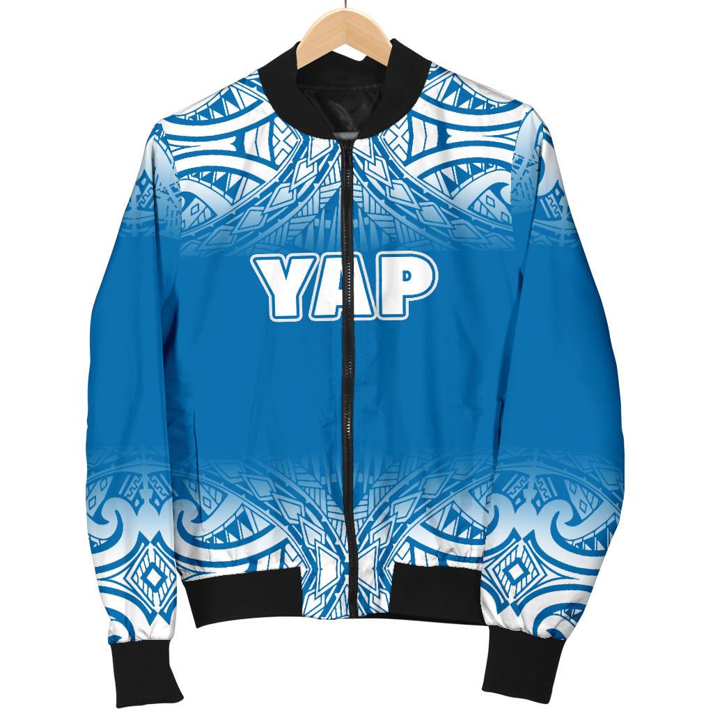 Yap Women's Bomber Jacket - Fog Blue Style - Polynesian Pride