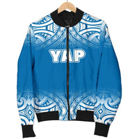 Yap Women's Bomber Jacket - Fog Blue Style - Polynesian Pride