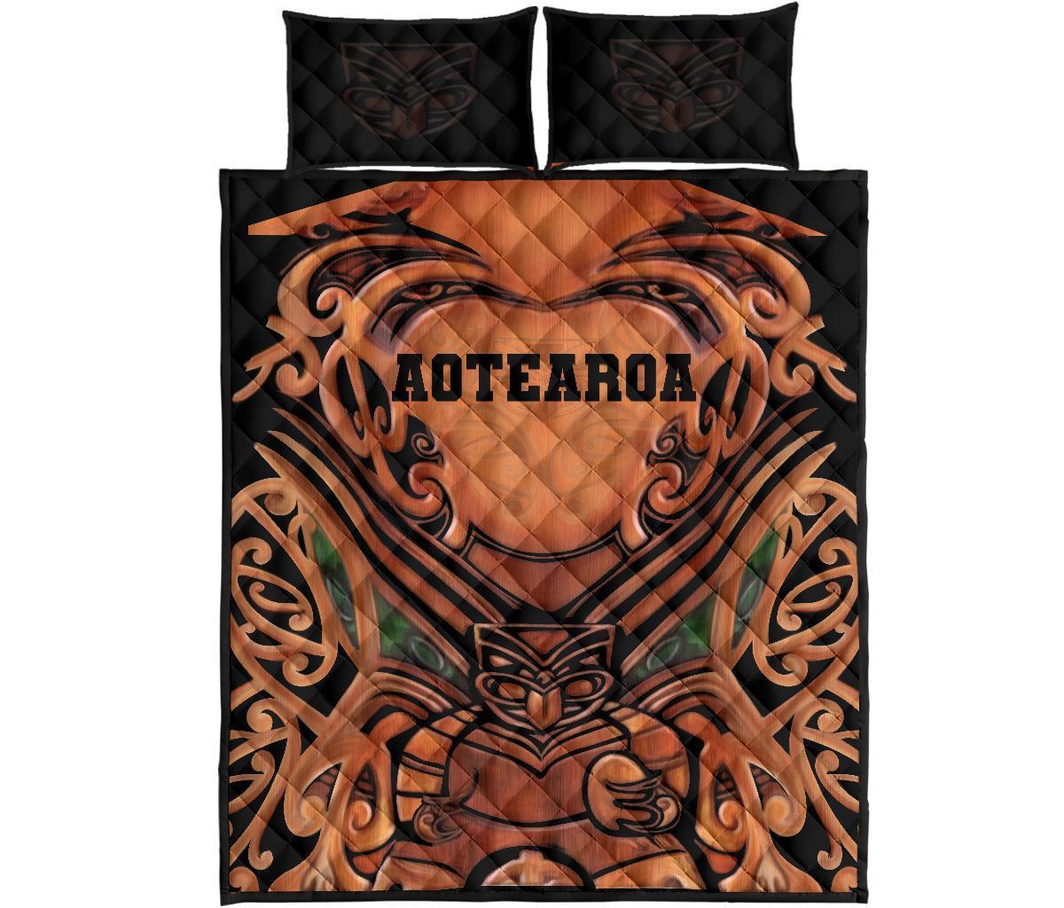 Quilt Bed Set Nz Maori Warriors Whakairo - Polynesian Pride