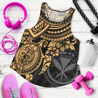Polynesian Hawaii Women's Racerback Tank - Gold Turtle GOLD - Polynesian Pride