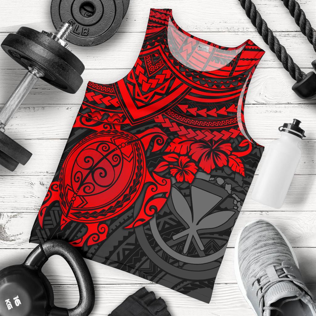 Polynesian Hawaii Men's Tank Top - Red Turtle RED - Polynesian Pride