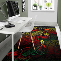 Nauru Area Rugs Turtle Hibiscus Reggae - Polynesian Pride
