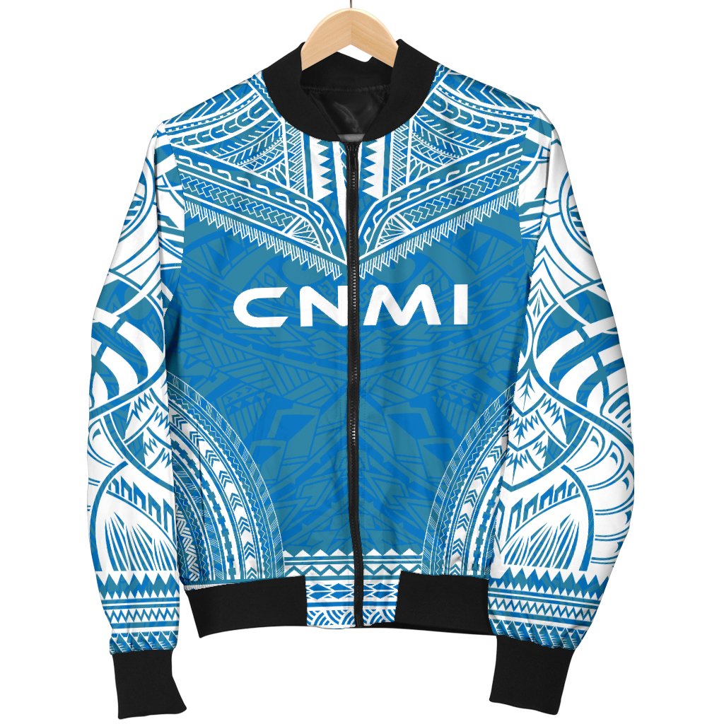 Northern Mariana Islands Flag Polynesian Chief Men's Bomber Jacket - Polynesian Pride