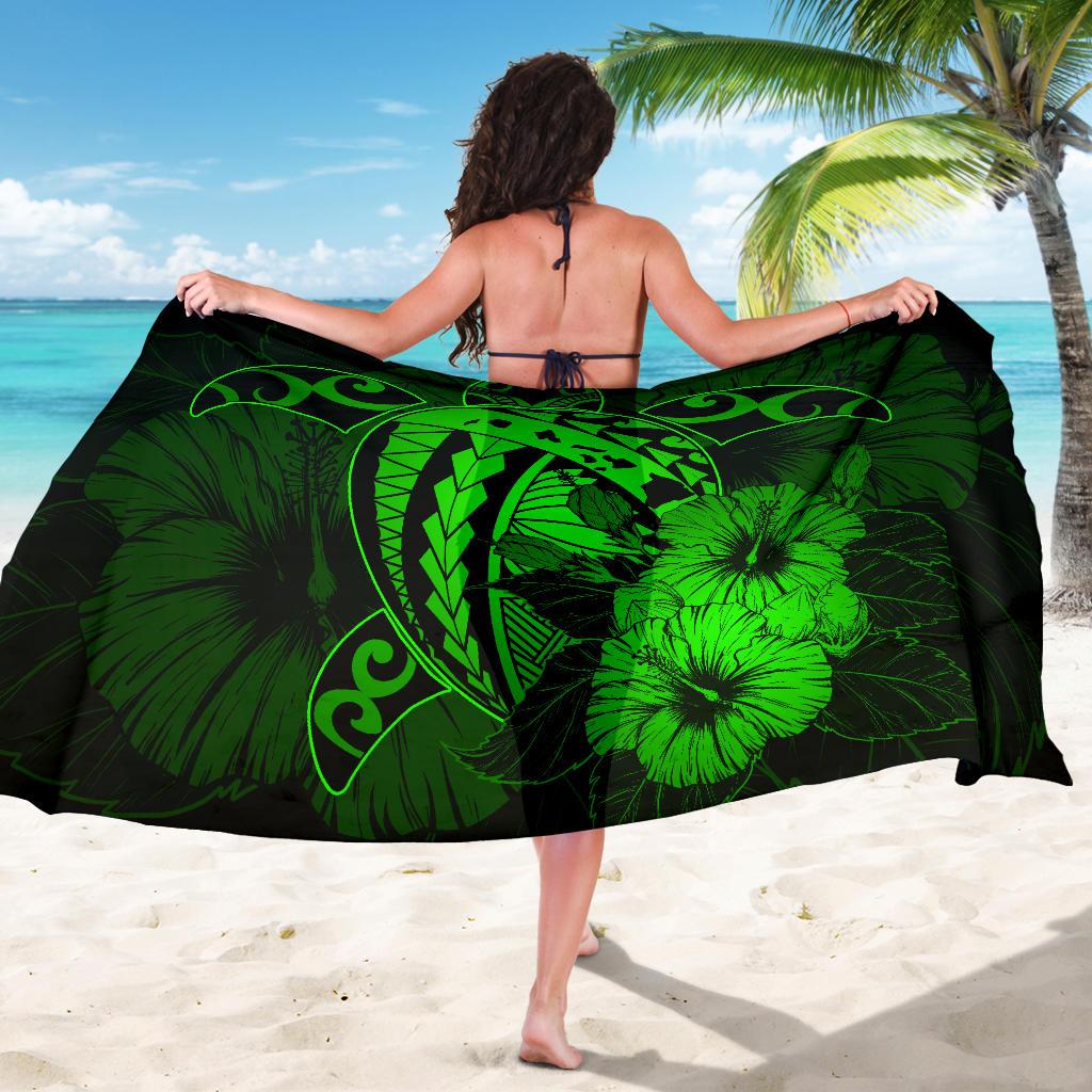 Hawaii Hibiscus Sarong - Harold Turtle - Green - Polynesian Pride