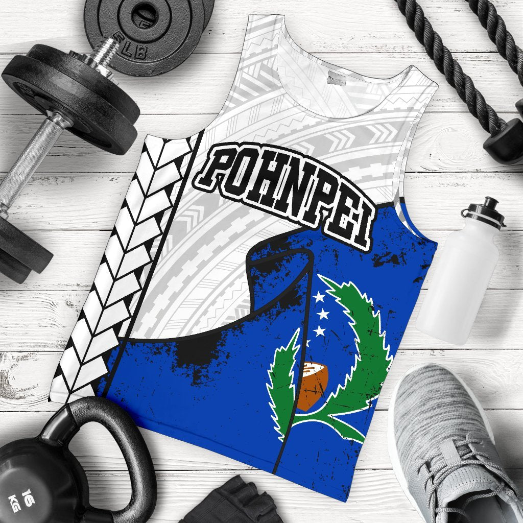 Pohnpei Special Grunge Flag White Men's Tank Top A0 - Polynesian Pride