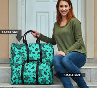 Polynesian Turtle Palm And Sea Pebbles Turquoise Hawaii Travel Bag - Polynesian Pride