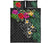 Kanaka Maoli (Hawaiian) Quilt Bed Set - Hibiscus Turtle Tattoo Gray Art - Polynesian Pride