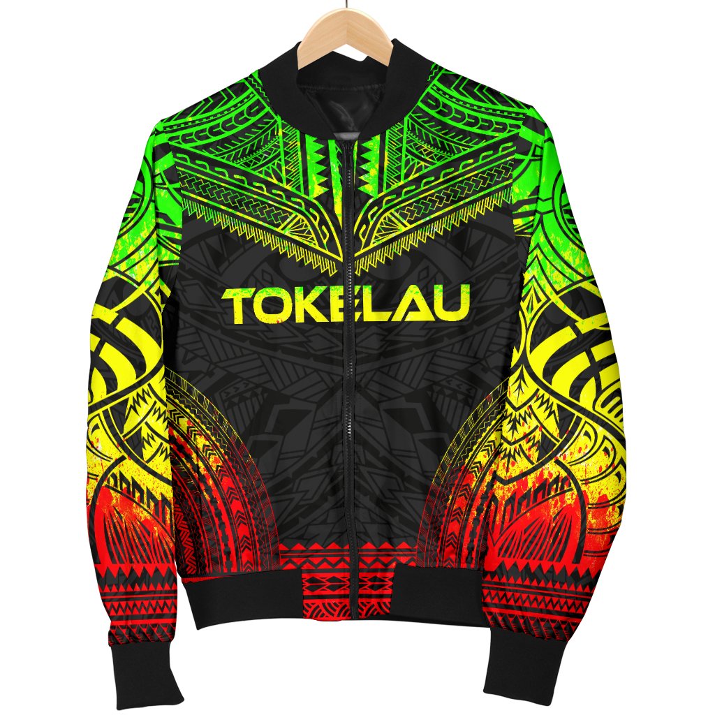 Tokelau Polynesian Chief Men's Bomber Jacket - Reggae Version - Polynesian Pride