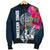 American Samoa Men's Bomber Jacket - Polynesian Hibiscus with Summer Vibes - Polynesian Pride