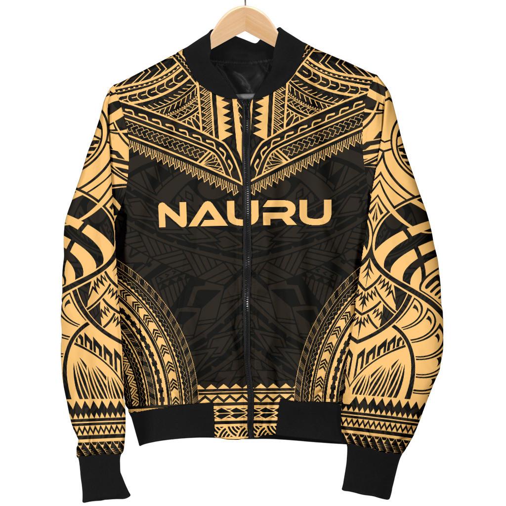 Nauru Polynesian Chief Women'S Bomber Jacket - Gold Version - Polynesian Pride