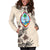 Guam Hoodie Dress - Guam Flag & Beige Hibiscus - Polynesian Pride