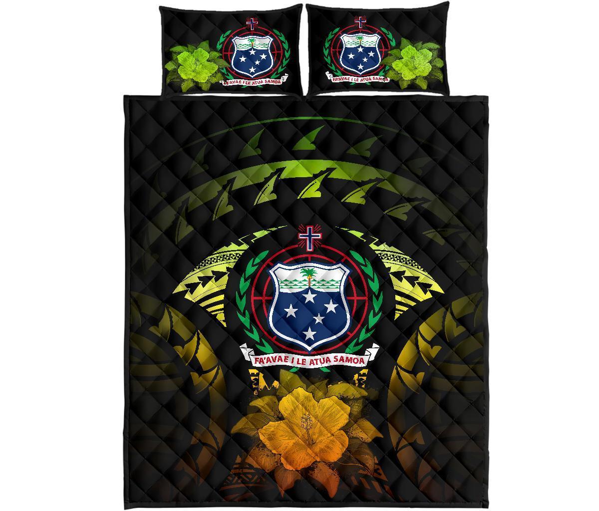 Samoa Polynesian Quilt Bed Set Hibiscus Reggae - Polynesian Pride