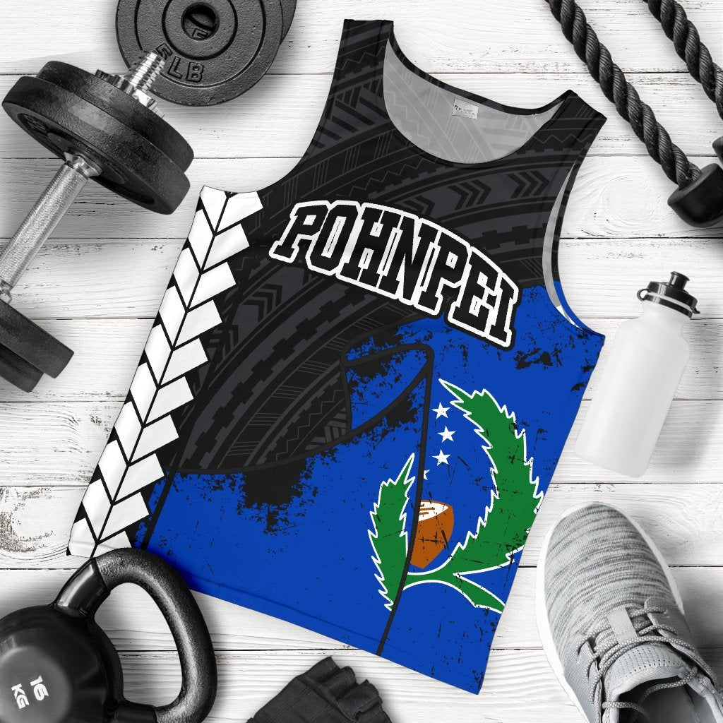 Pohnpei Special Grunge Flag Black Men's Tank Top A0 - Polynesian Pride