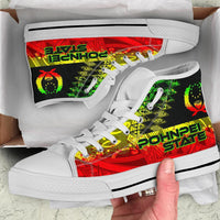 Pohnpei State High Top Shoes - Reggage Color Symmetry Style - Polynesian Pride