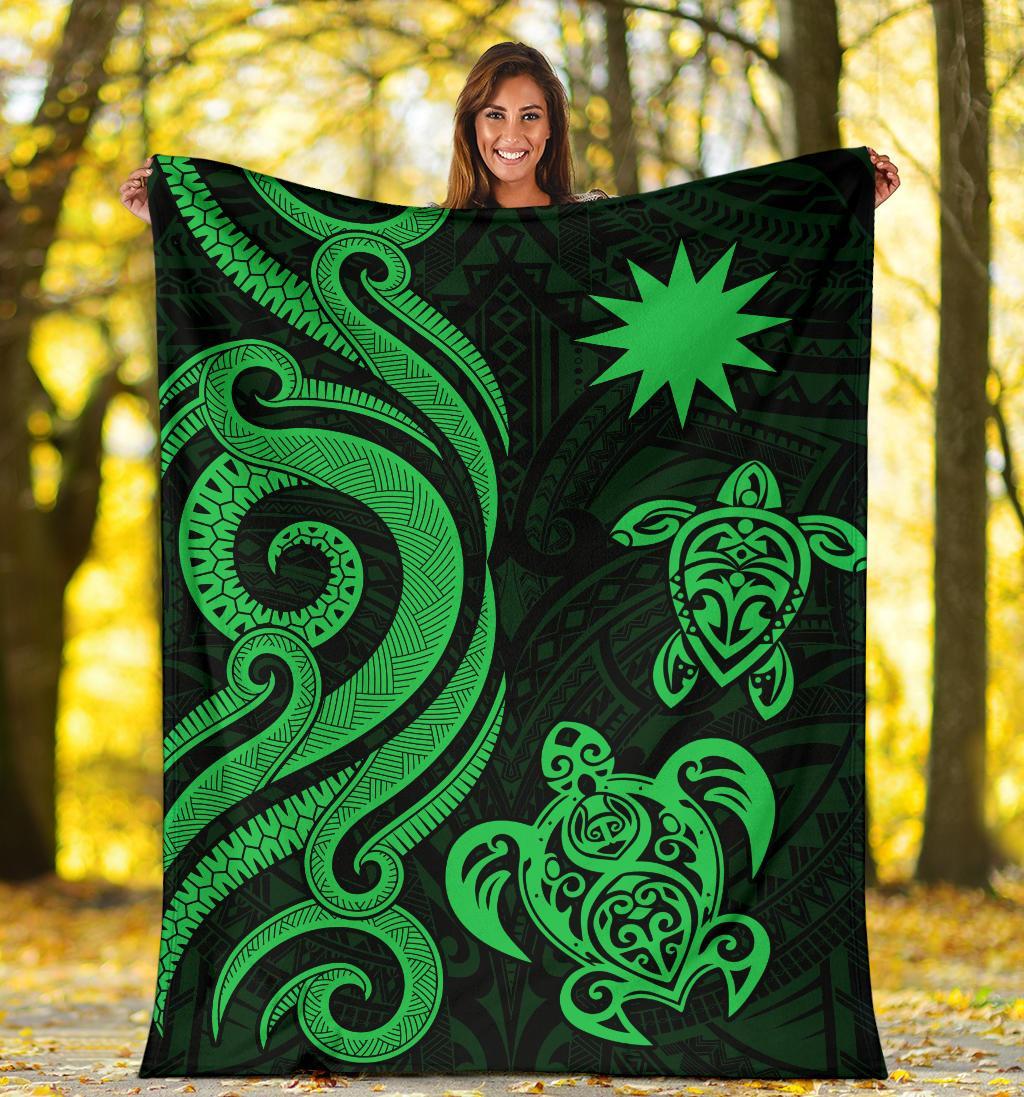 Nauru Premium Blanket - Green Tentacle Turtle - Polynesian Pride