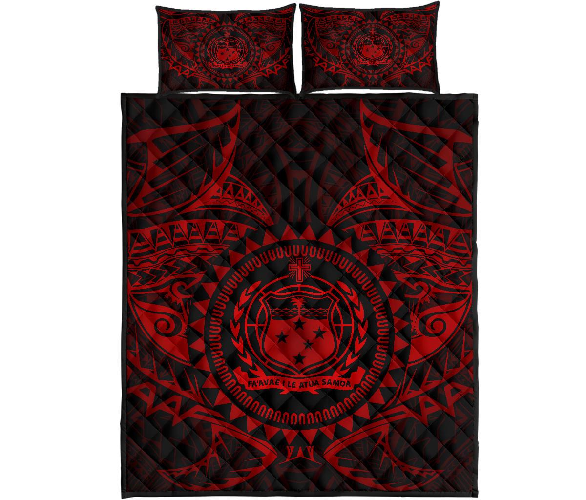 Samoa Polynesian Quilt Bed Set - Samoa Red Seal - Polynesian Pride