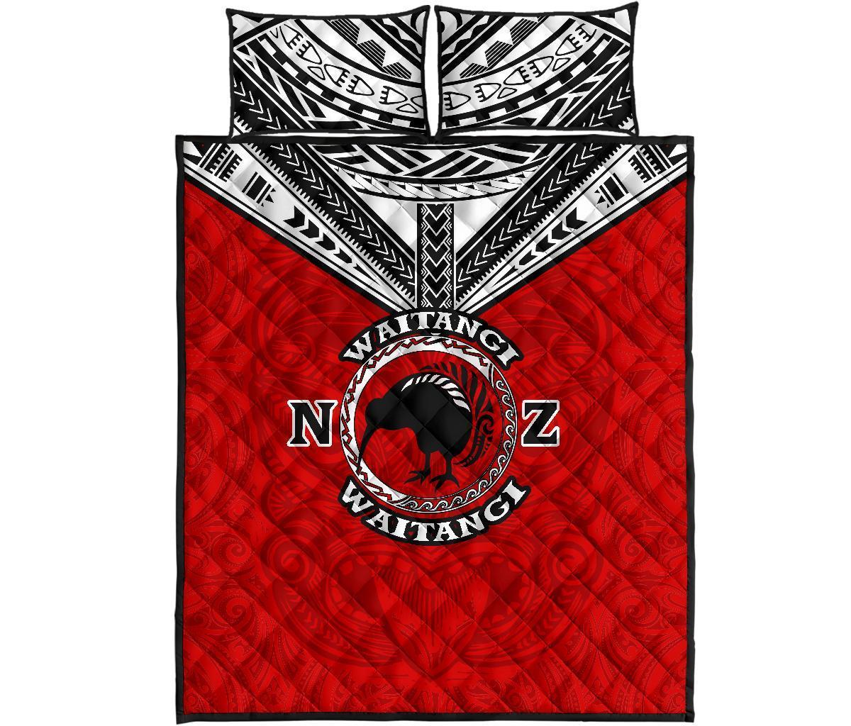 New Zealand Maori Quilt Bed Set Waitangi Day - Red Red - Polynesian Pride