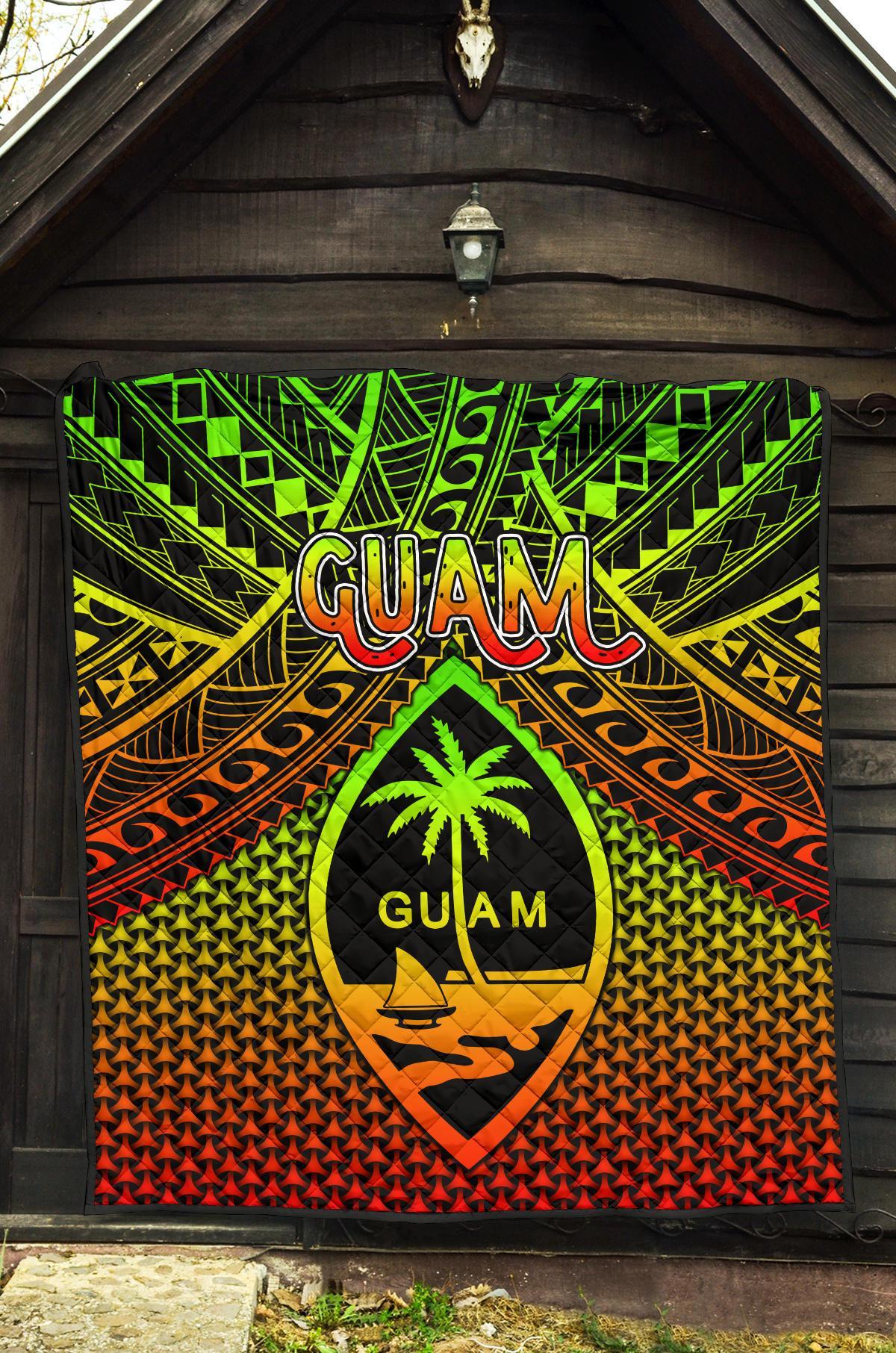 Polynesian Guam Premium Quilt - Reggae Vintage Polynesian Patterns - Polynesian Pride