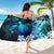 Kanaka Maoli (Hawaiian) Sarong - Sea Turtle Tropical Hibiscus And Plumeria Blue - Polynesian Pride