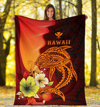 Hawaii Premium Blanket - Tribal Tuna Fish - Polynesian Pride