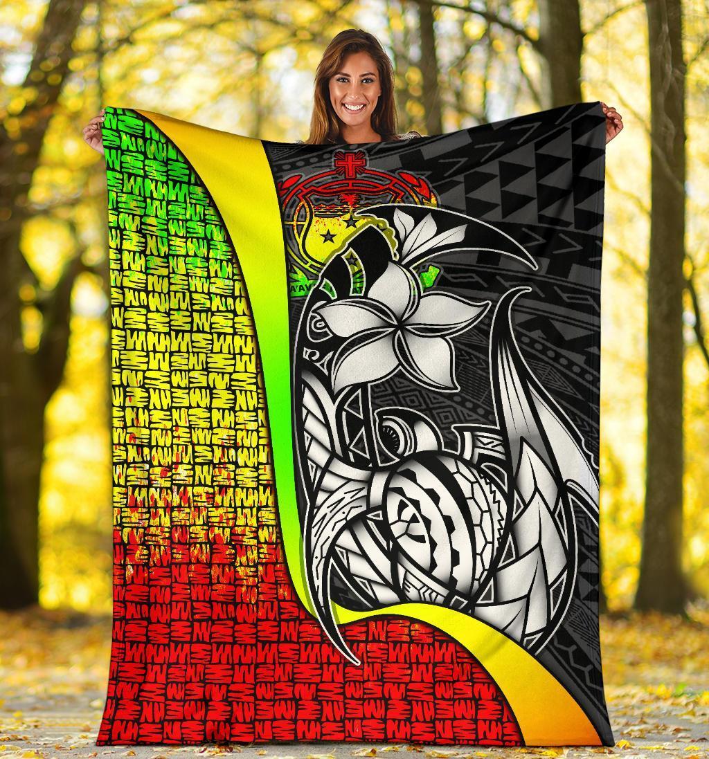 Samoa Polynesian Premium Blanket Reggae - Turtle With Hook - Polynesian Pride
