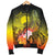 CNMI Custom Personalised Men's Bomber Jacket - Humpback Whale with Tropical Flowers (Yellow) - Polynesian Pride