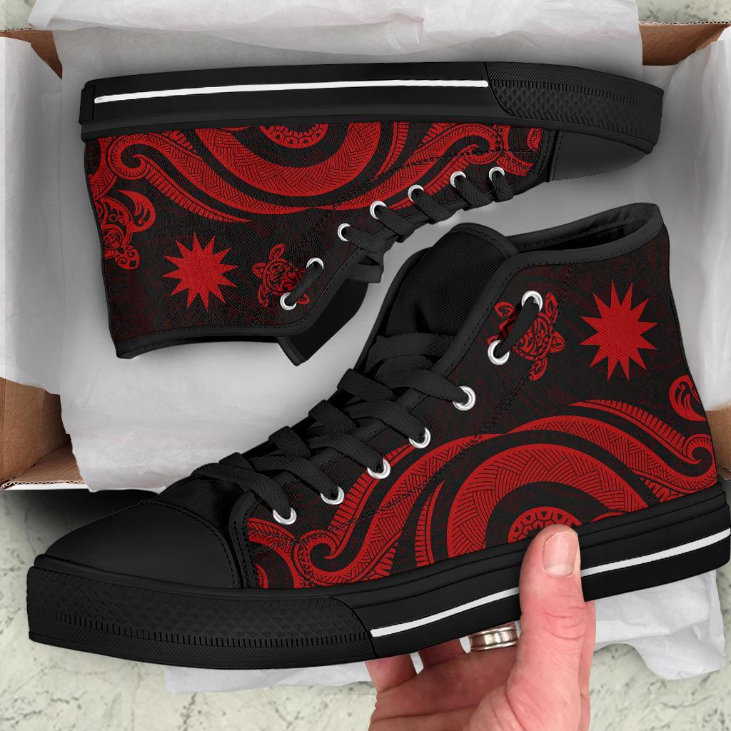 Nauru High Top Canvas Shoes - Red Tentacle Turtle - Polynesian Pride