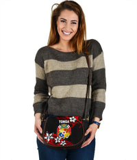 Mate Ma'a Tonga Rugby Leather Saddle Bag Polynesian Unique Vibes - Red - Polynesian Pride