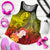 Tahiti Women's Racerback Tank - Humpback Whale with Tropical Flowers (Yellow) Yellow - Polynesian Pride