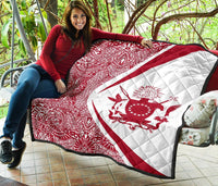 Cook Islands Coat Of Arms Polynesian Premium Quilt - Circle Style - 07 - Polynesian Pride