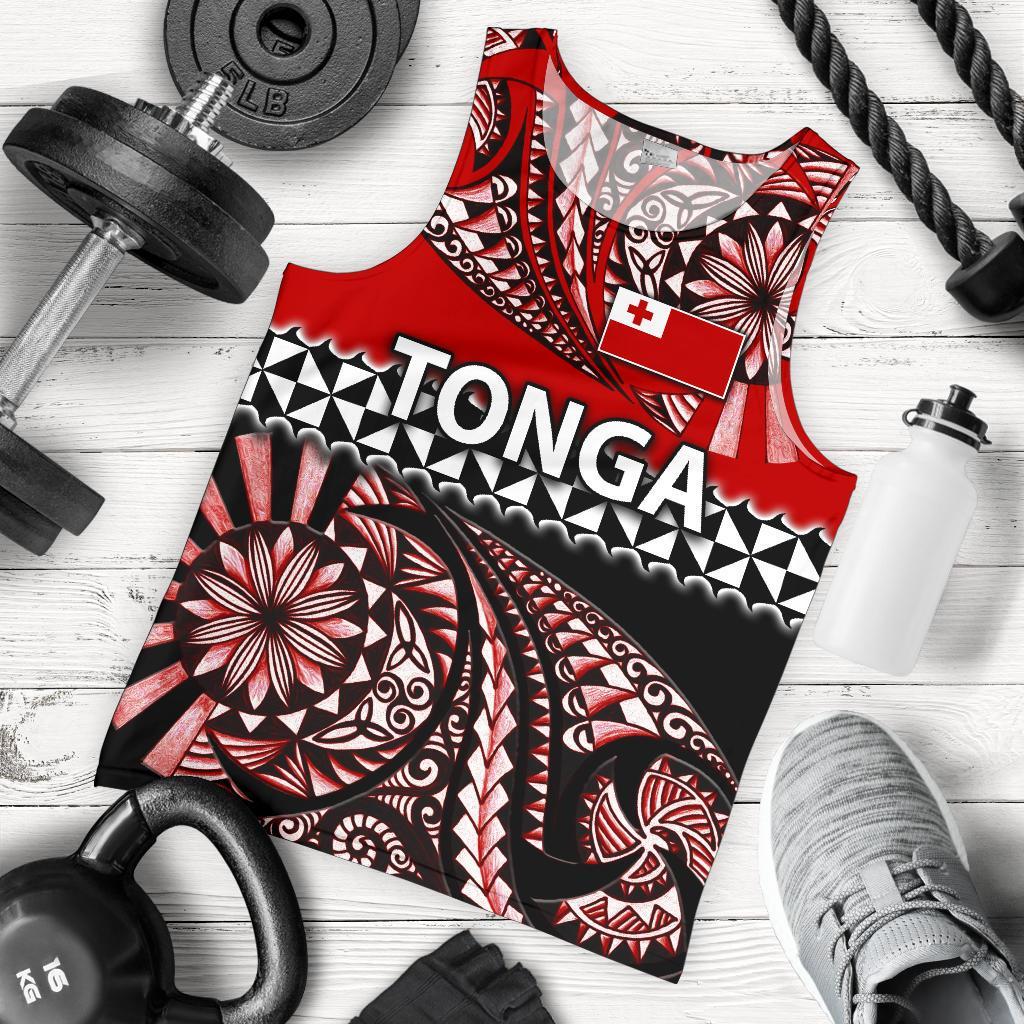 Tonga Men Tank Top Polynesian Tattoo Tongan Tapa - Polynesian Pride