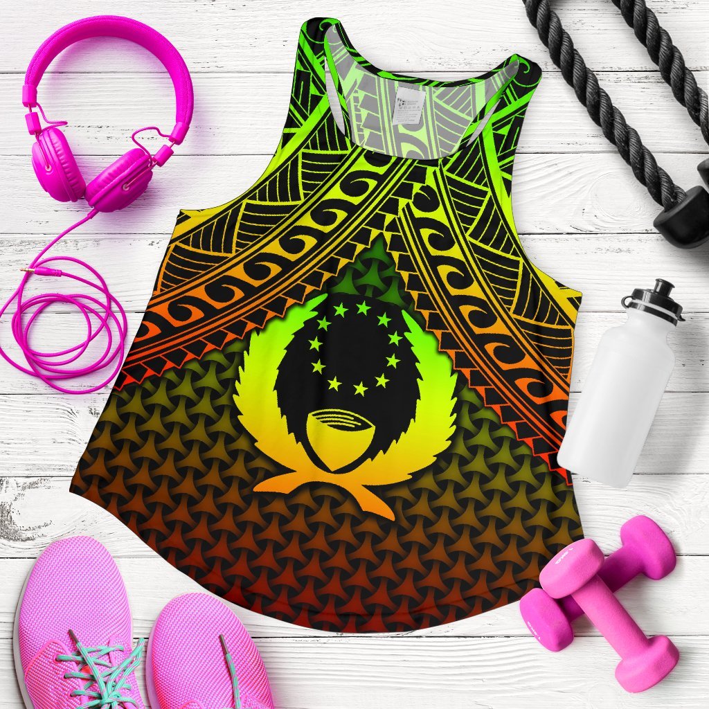 Polynesian Pohnpei Personalised Women's Racerback Tank - Reggae Vintage Polynesian Patterns Art - Polynesian Pride