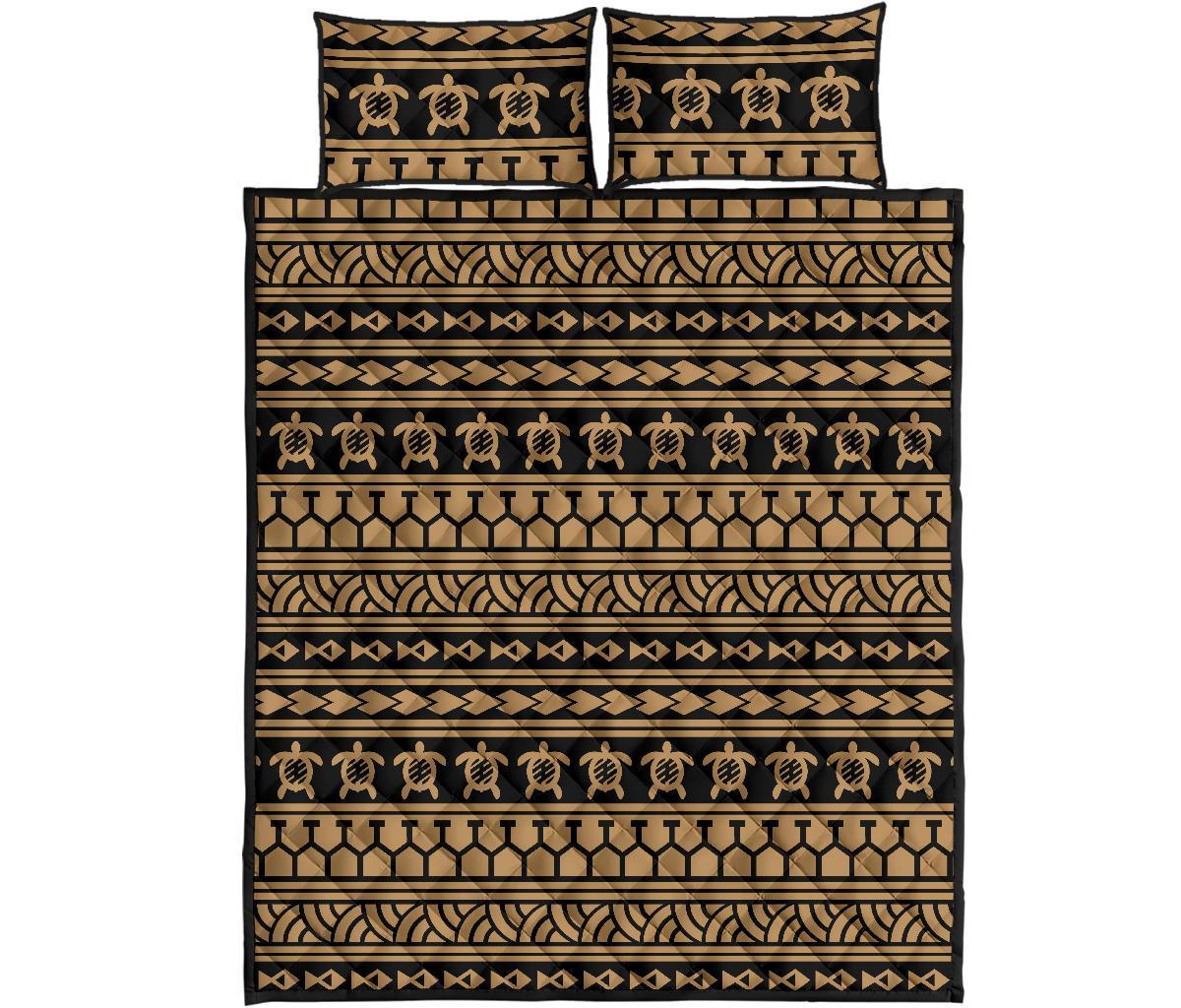 Hawaii Quilt Bed Set Polynesia Tattoo Tribal AH - Polynesian Pride