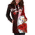 Niue Polynesian Custom Personalised Hoodie Dress - Coat Of Arm With Hibiscus - Polynesian Pride