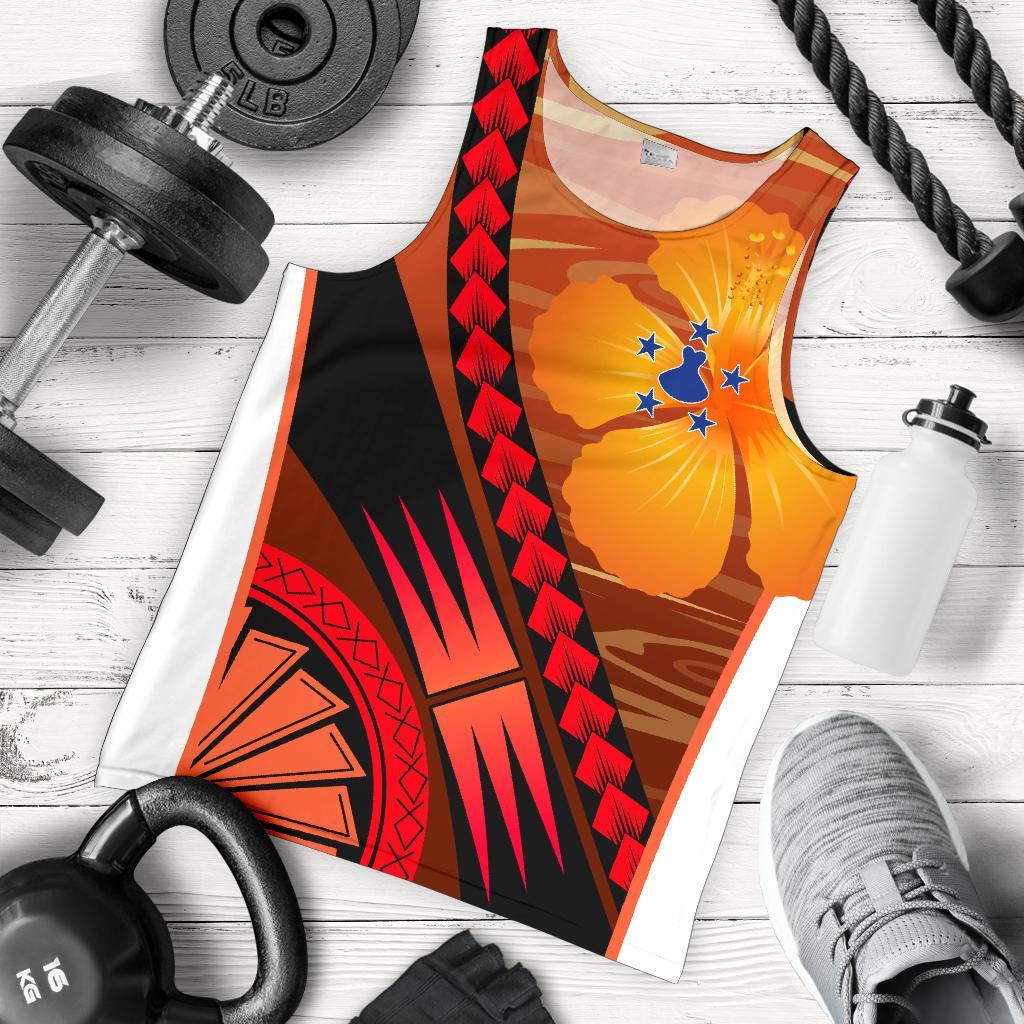 Austral Islands Polynesian Men Tank Top - Sport Style Orange - Polynesian Pride