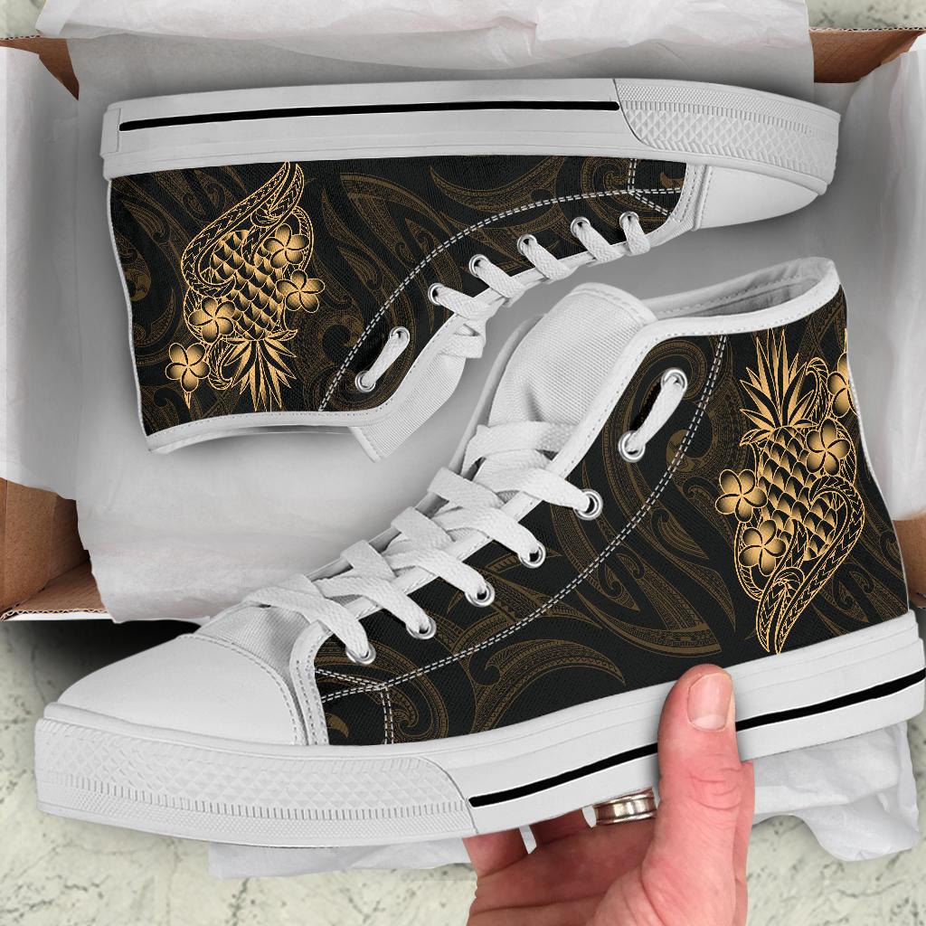 Polynesian High Top Shoes - Gold Pineapple - Polynesian Pride