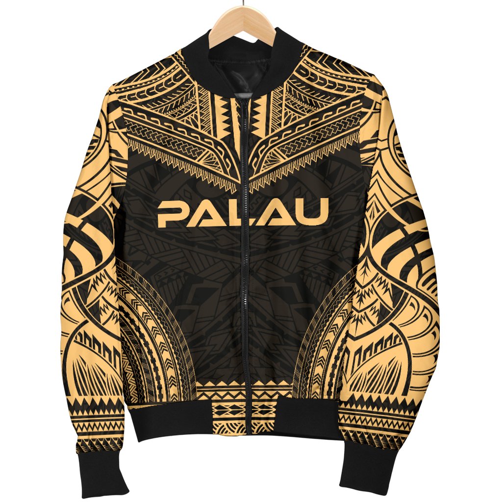 Palau Polynesian Chief Men's Bomber Jacket - Gold Version - Polynesian Pride