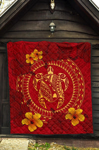 Hawaii Turtle Polynesian Premium Quilt - Oil Style - Polynesian Pride