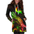 Pohnpei Polynesian Hoodie Dress - Turtle With Blooming Hibiscus Reggae - Polynesian Pride